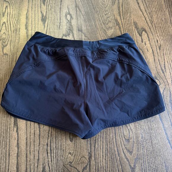 Lands End Womens Solid Black Swim Suit Shorts Attached Brief Pockets Size 12 - Picture 2 of 8